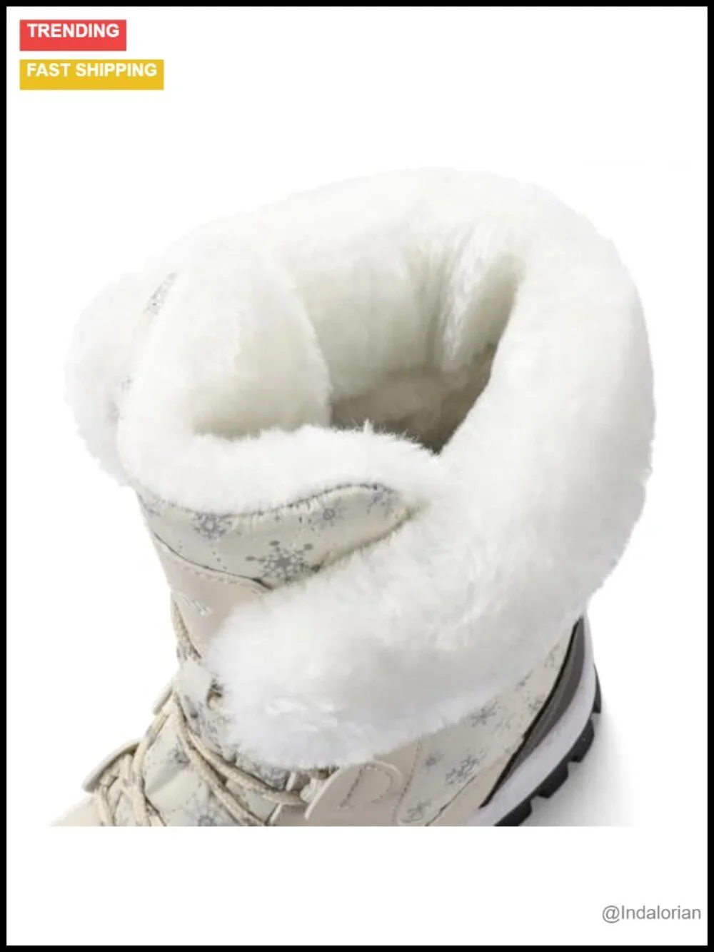 Waterproof Winter Snow Boots - Faux Fur Lined Mid Calf Lightweight Walking